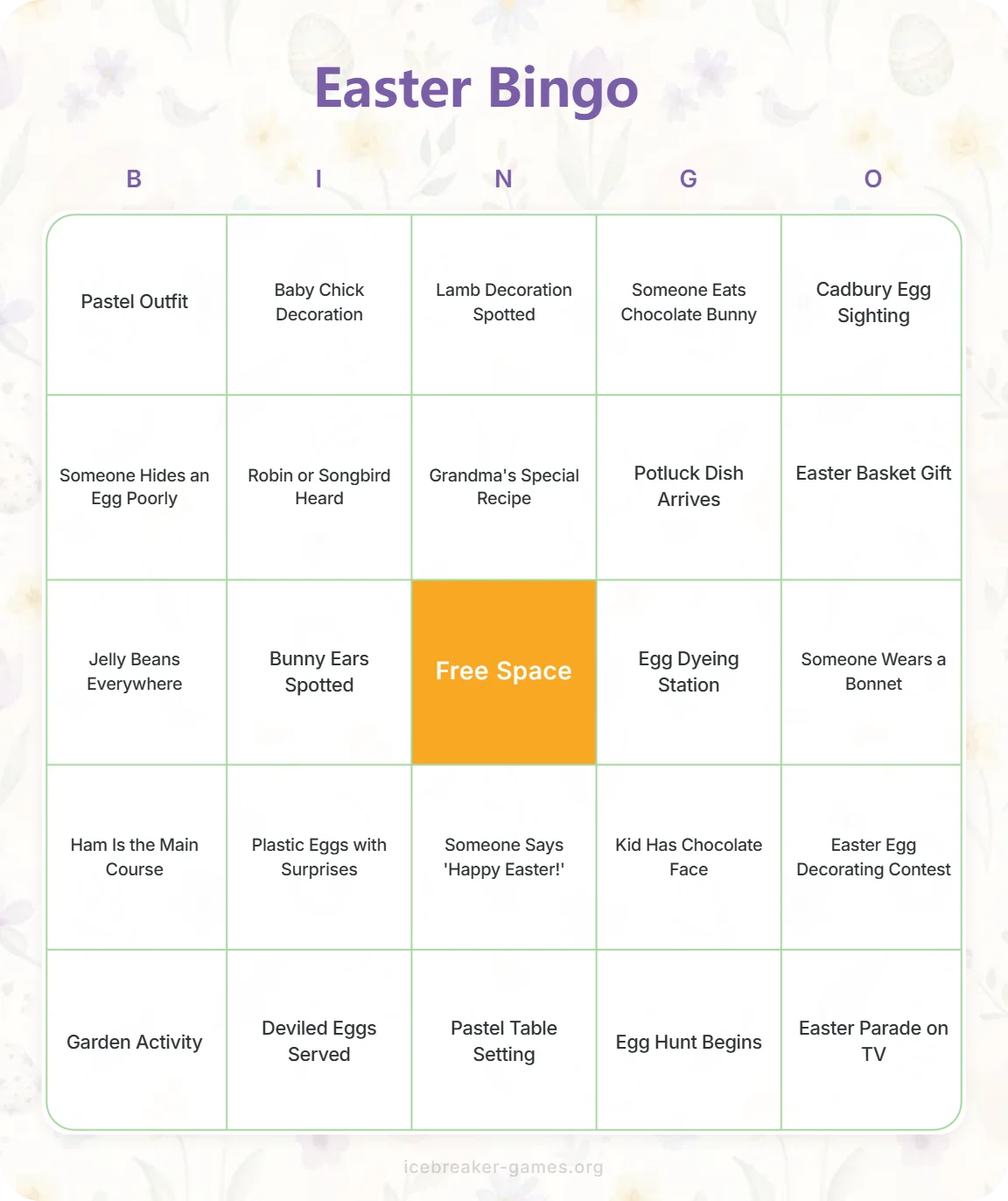 Oster-Bingo-Karten