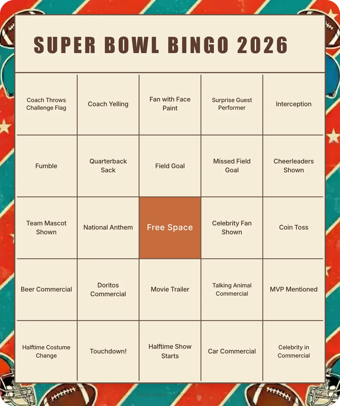 Bingo Super Bowl