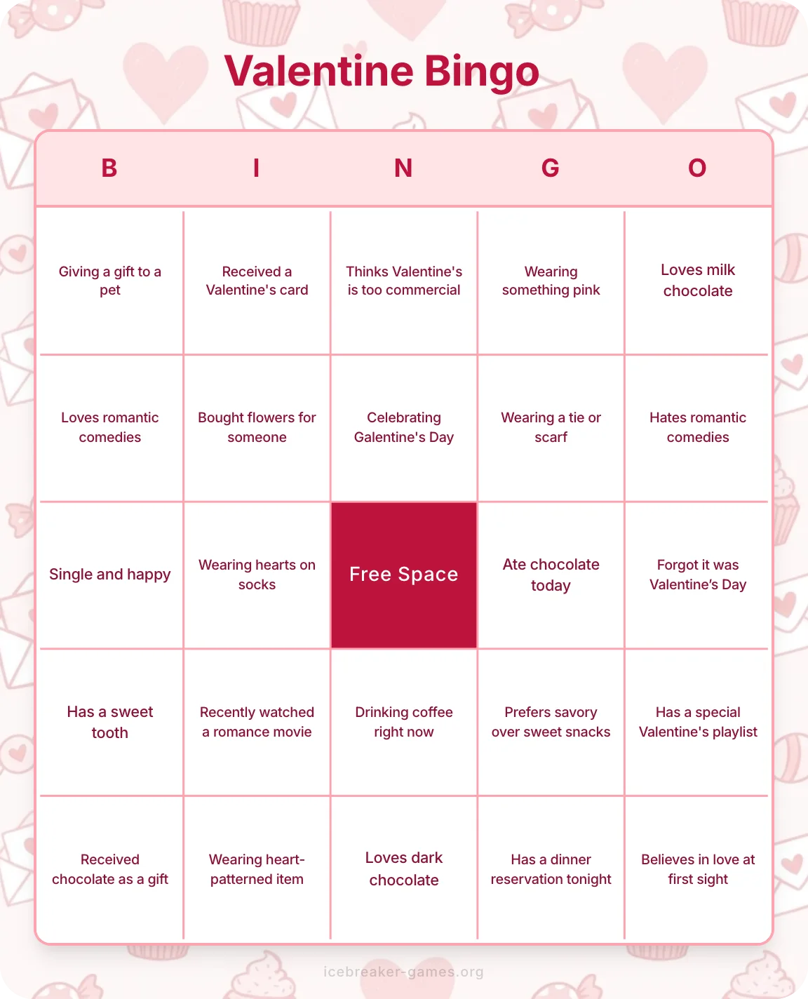 Bingo San Valentín